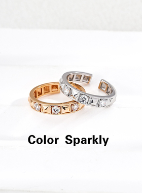 925银镀金镂空轻奢女食指戒