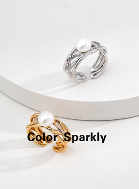 珍珠戒指女轻奢高级感气质百搭
