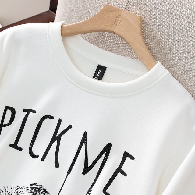 Large size loose creative cartoon pattern pure cotton bottoming shirt