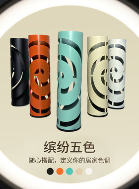 艺术感镂空圆筒创意超厚铁艺花瓶餐桌摆件客厅电视柜干花装饰花瓶