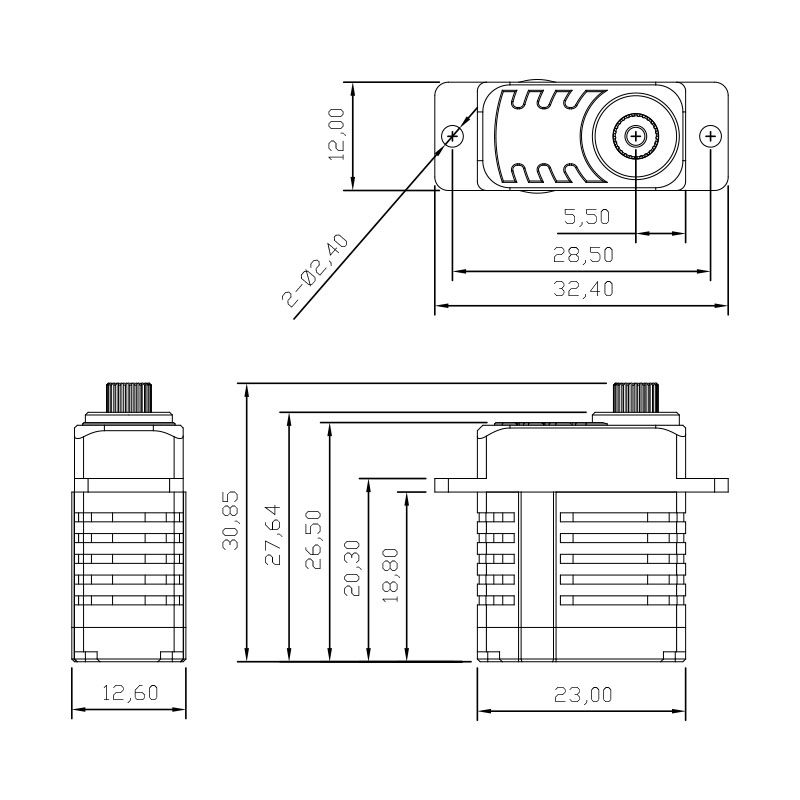 KINGMAX S10M 20g高压数码舵机10kg.cm扭矩直升机斜盘/飞机/车用 - 图1