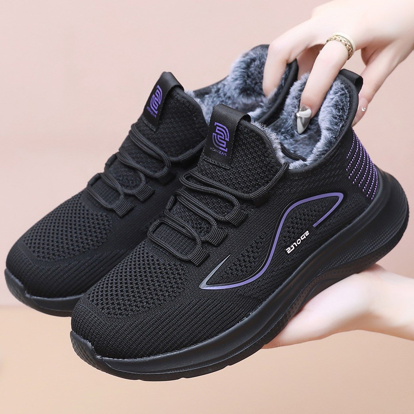 冬季女棉鞋老北京布鞋女加绒防滑软底轻便休闲妈妈保暖鞋子大码42,淘宝优惠券,粉丝福利购,淘宝优惠卷