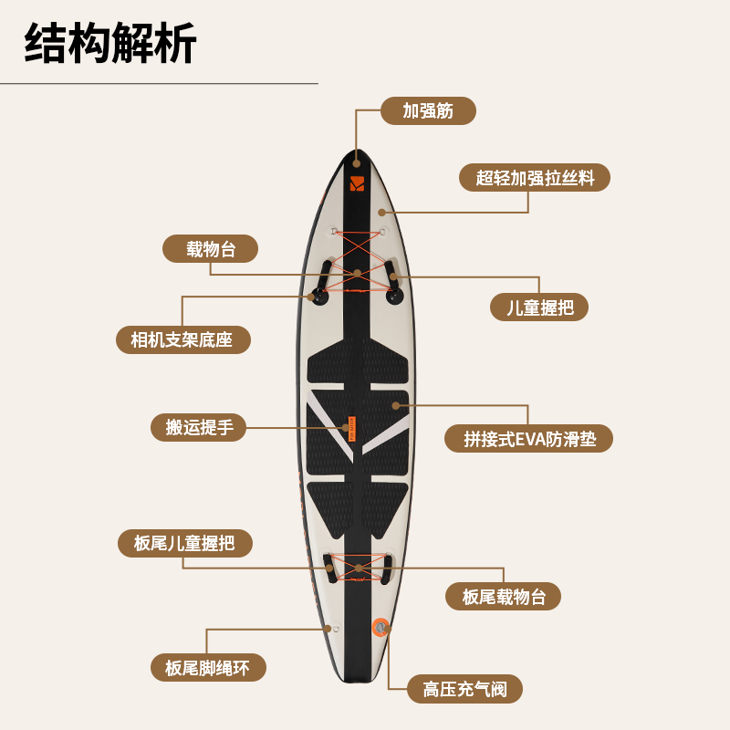 牧高笛桨板户外便携充气冲浪板成人站立式水上划板船漂流滑水版 - 图0