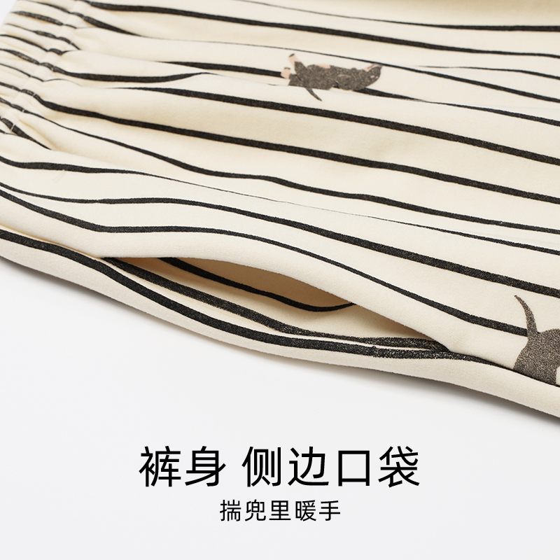 浪莎德绒睡衣情侣秋冬季长袖可爱卡通宽松大码男女保暖加厚家居服 - 图2