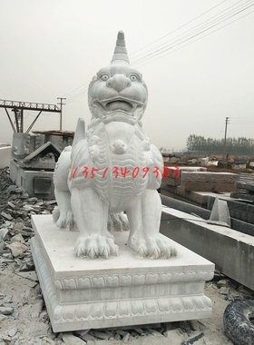 石雕独角兽麒麟貔貅神兽寺庙庭院