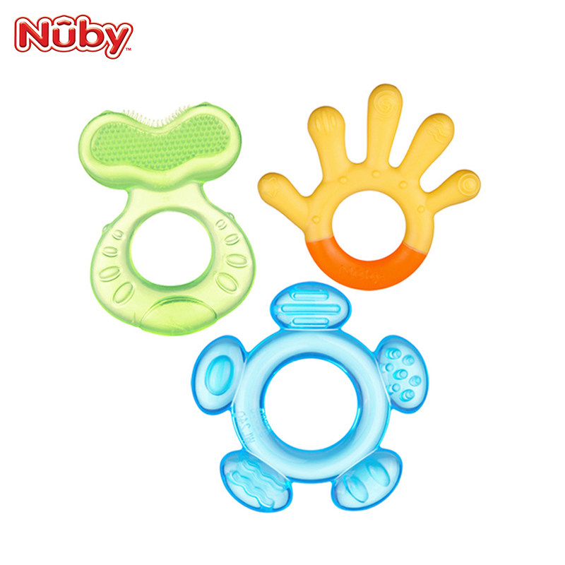 美国nuby磨牙棒防吃手宝宝咬胶牙胶 nuby母婴牙胶