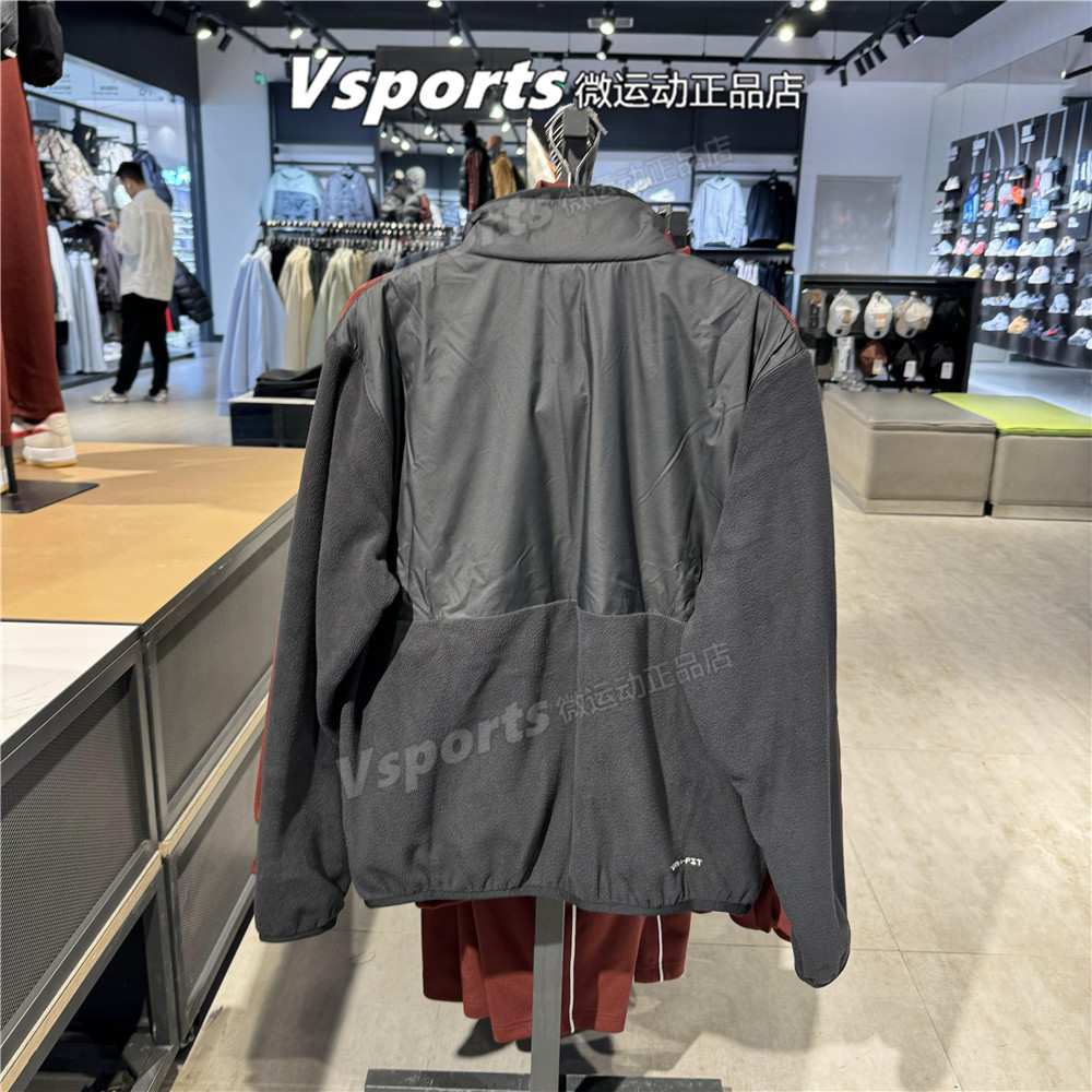 正品耐克外套男子2025秋季防风保暖摇粒绒运动立领夹克IM9453-010 - 图3