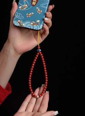 朱砂手机链钥匙包包古挂饰
