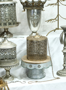 做旧铁艺装饰杂货摆件仿古烛台