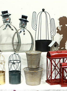 铁艺木质家居庭院装饰摆件杂货