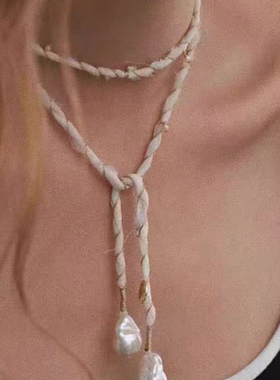 地球超新鲜王玉雯同款项链巴洛克珍珠编绳时尚百搭一款多戴项链女