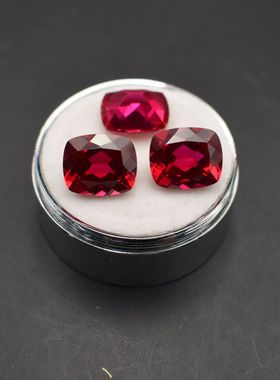 多版切红宝石裸石肥长方形戒面鸽血红女款枕形Ruby戒指吊坠配石