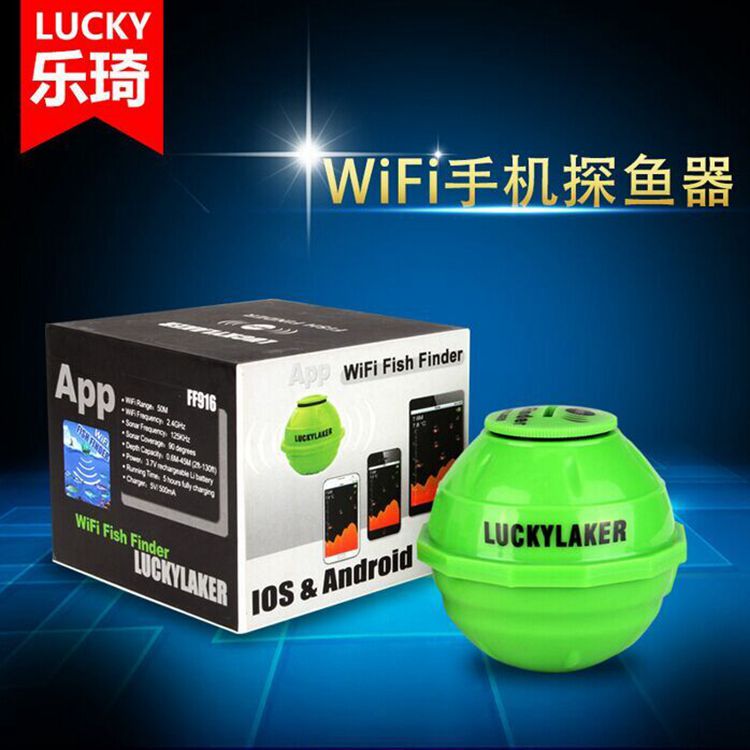 乐琦wifi智能手机探鱼器 无线声纳高清水下探测器可视夜钓鱼渔具