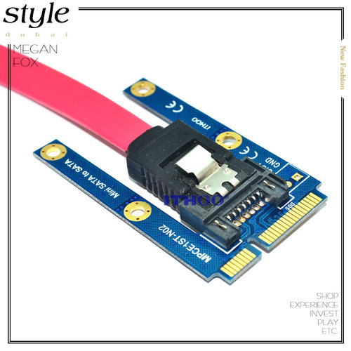 mSATA转SATA转接卡 mini SATA转7pin SATA Mini PCIe扩展SATA卧式 - 图0