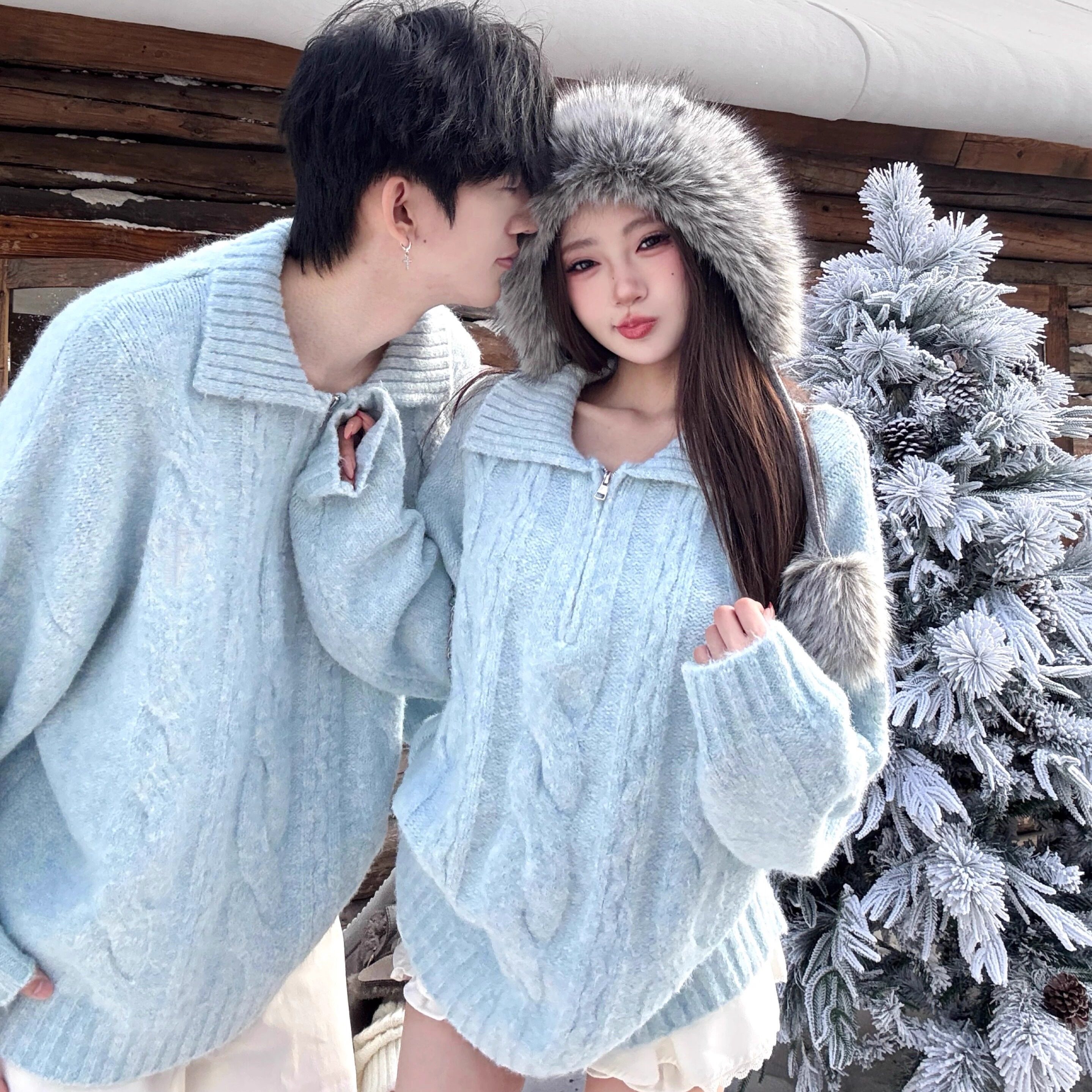 情侣装秋冬2025新款ins超火毛衣男女韩版宽松法式针织衫外套潮牌,淘宝优惠券,粉丝福利购,淘宝优惠卷