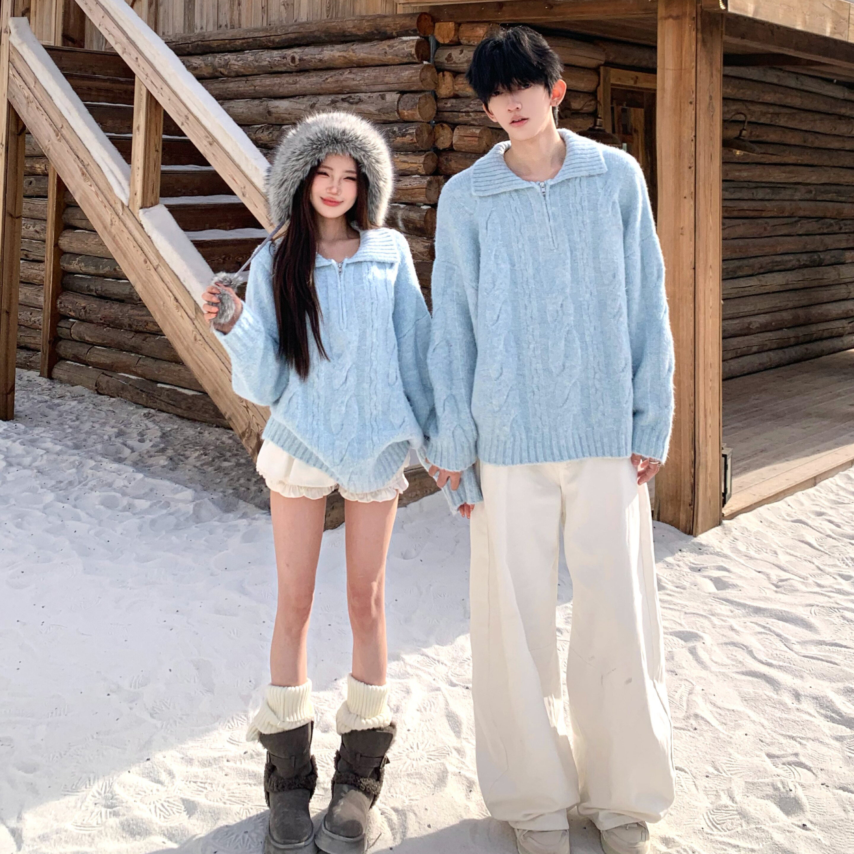 情侣装秋冬2025新款ins超火毛衣男女韩版宽松法式针织衫外套潮牌,淘宝优惠券,粉丝福利购,淘宝优惠卷