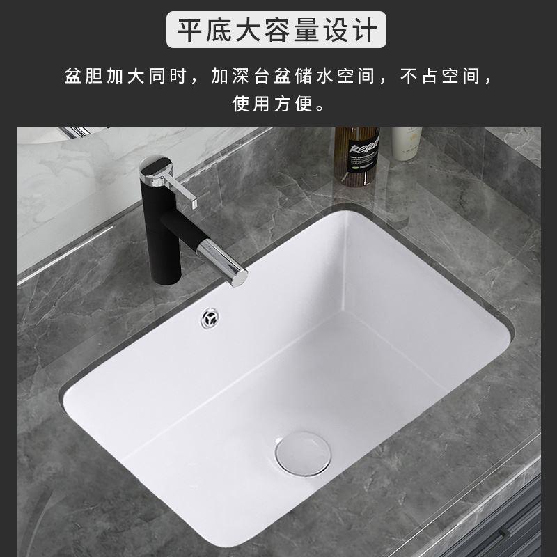 陶瓷洗衣池阳台台下盆大手小号超深单水槽水池方形圆洗面盆形水
