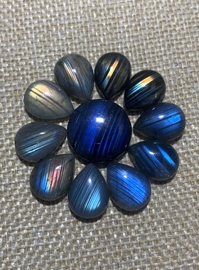 裸石月光石拉长石绕线手工水滴镶