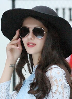 欧美毛呢圆顶黑色英伦复古帽子
