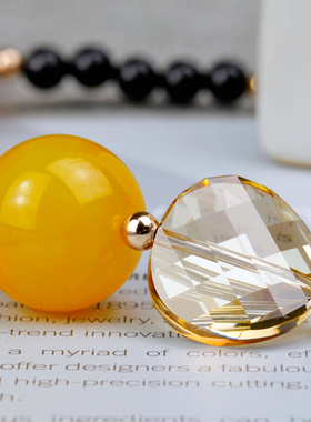 玛瑙女百搭水晶项链高端大气石玉