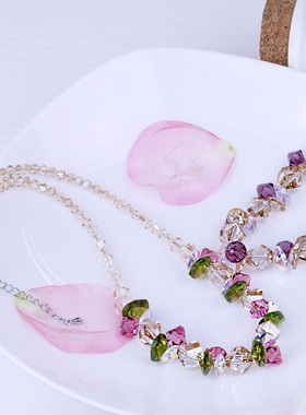 鸿澜奥地利水晶锁骨链女 日韩时尚短款项链简约甜美清新森系百搭