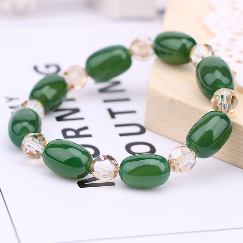 鸿澜原创正品天然进口绿玛瑙女手链 鸿澜手链