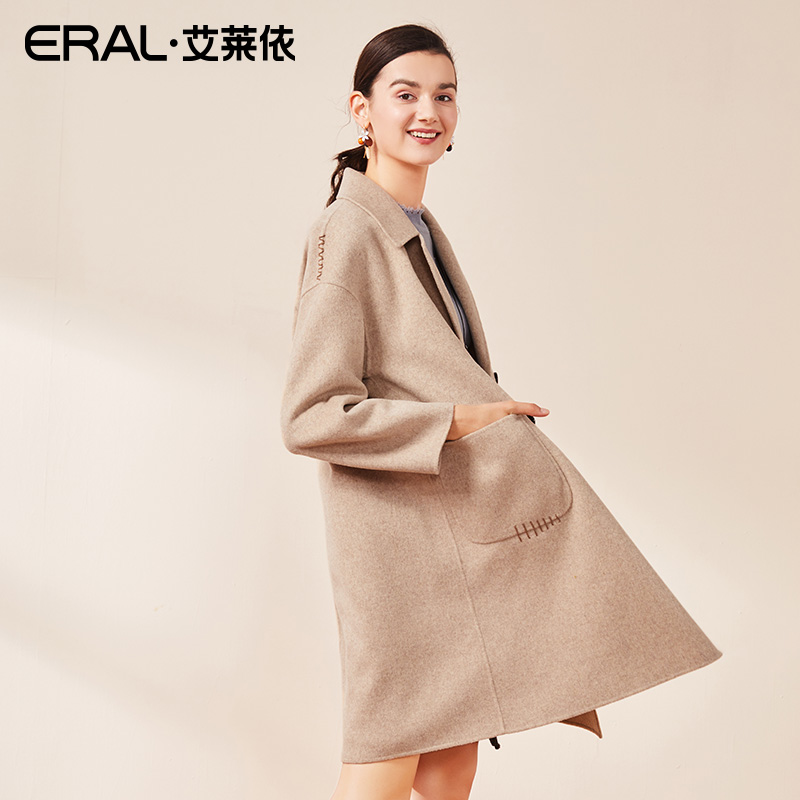 eral /艾莱依2020春季新款呢大衣 艾莱依毛呢外套