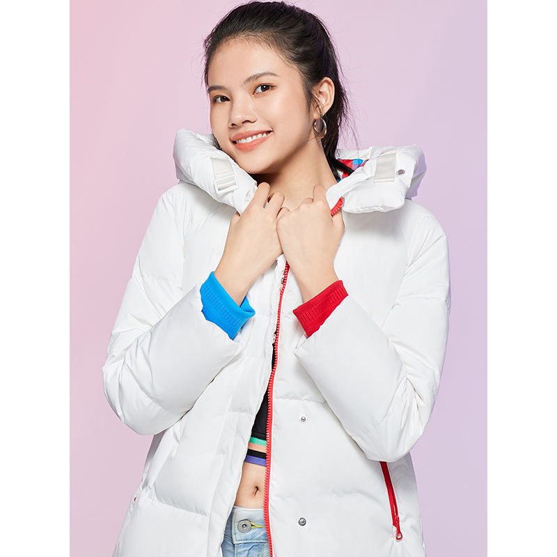 冬季新款个姓撞色连帽羽绒服女中长款羽绒大衣潮 艾莱依 ERAL 2020 冬季新款个姓撞色连帽羽绒服女中长款羽绒大衣潮 艾莱依 ERAL 2020