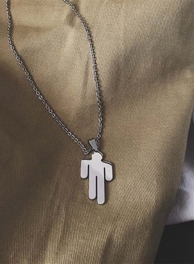 自制比莉小斜网红钛钢学生项链