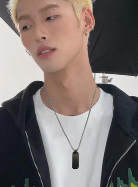 哑光小长条diy刻字项链