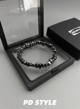 不规则枪灰铁胆石个性高级手链