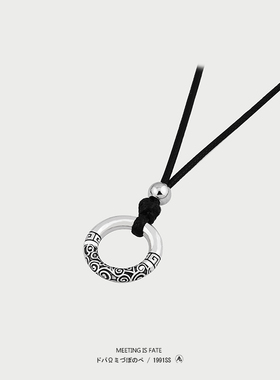 合金钛钢可调节皮绳男女国潮风