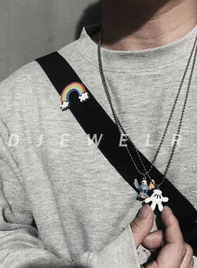 自制可爱网红蹦迪INS情侣项链