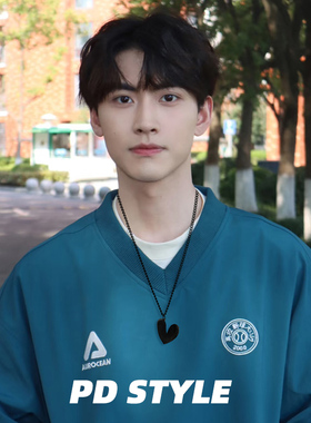 PDSTYLE 黑色爱心百搭钛钢情侣项链个性礼物男女生不掉色个性吊坠