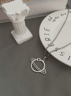 ins自制镂空宇宙星球钛钢毛衣链