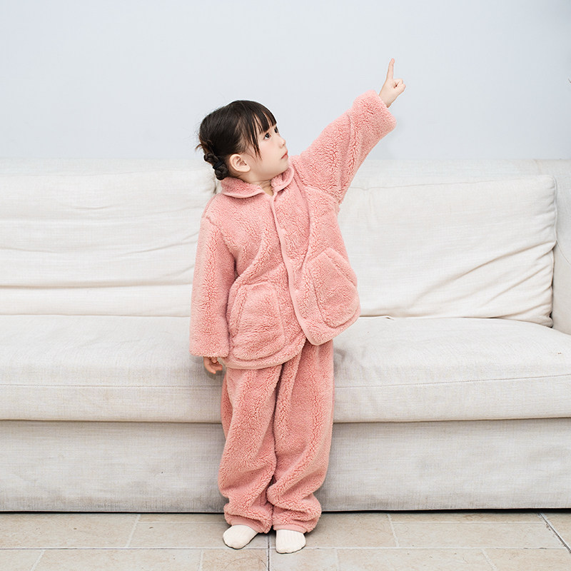 美标2025冬季新品女童睡衣女小孩家居服保暖家居服儿童珊瑚绒加厚,淘宝优惠券,粉丝福利购,淘宝优惠卷