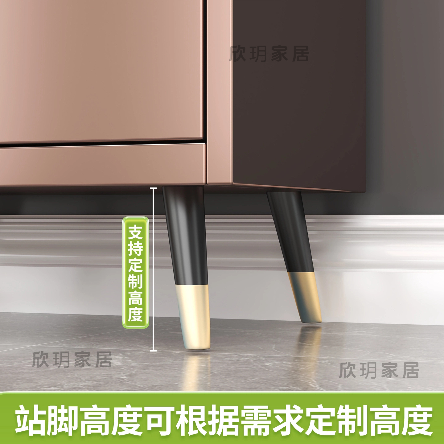 定制不锈钢电视柜客厅2025新款卧室落地高脚电视柜收纳储物柜一体 - 图3