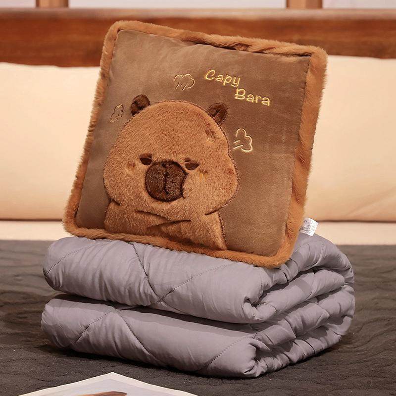 卡皮巴拉水豚抱枕被子两用办公室折叠午睡盖腿二合一靠枕汽车靠垫,淘宝优惠券,粉丝福利购,淘宝优惠卷