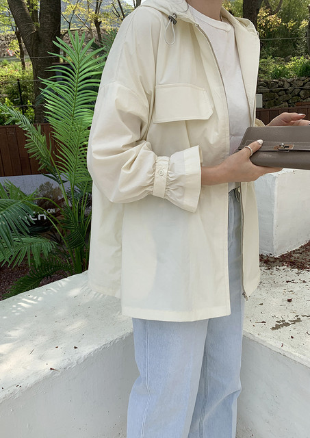 Women's new hooded loose autumn and winter rainproof windbreaker