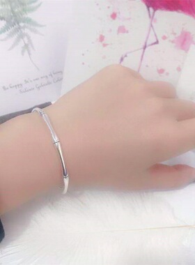 925纯银高级感竹节手镯时尚轻奢简约小众素圈设计感手环手链女