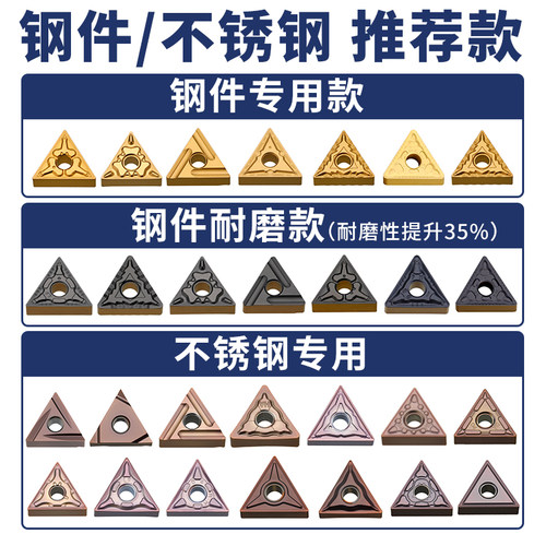 数控车刀片金属陶瓷TNMG160404R/L-VF/S钢件精车三角形开槽刀粒 - 图1