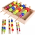 Đồ dùng dạy học Montessori Trí thông minh của Montessori đính hạt 1-3 tuổi Đồ chơi giáo dục trẻ em hộp ba hạt sáu màu - Đồ chơi giáo dục sớm / robot đồ chơi giành cho bé Đồ chơi giáo dục sớm / robot