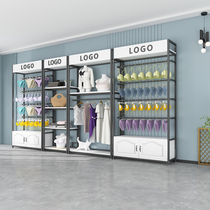 Golden lingerie show rack leaning against wall bra rack floor underwear shelf lingerie shop shelving womens clothing middle island shelf