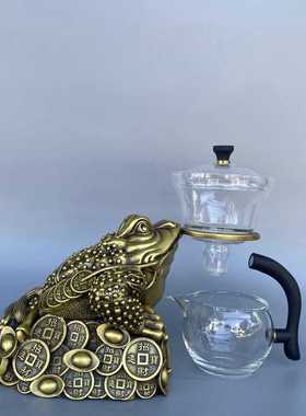 黄铜玻璃招财工艺品中式客厅