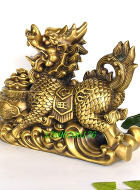 黄铜麒麟镇宅招财客厅门厅