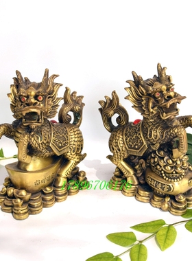 麒麟踩聚宝盆黄铜门厅