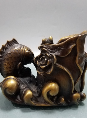 纯铜莲华烟缸中式办公室