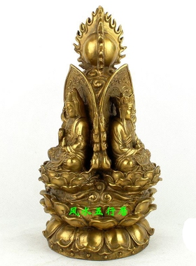 纯铜三面佛小号地藏王观音菩萨