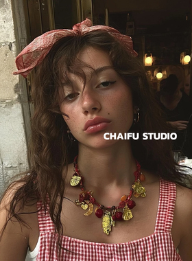 欧美亚文化手掌花卉爱心项链