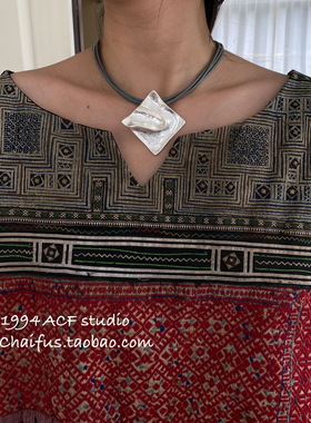 港风文艺几何方形金属项链